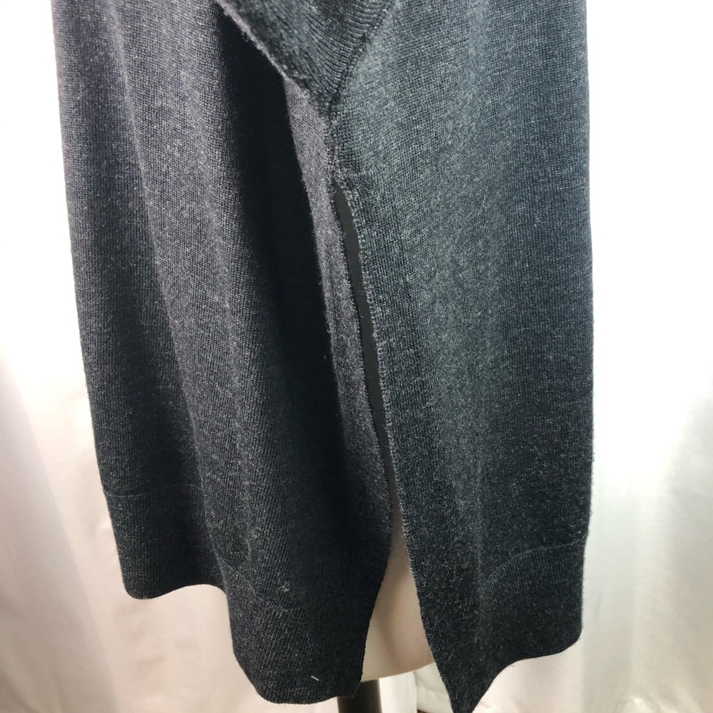 Allsaints Charcoal Merino Cardigan Vented Sides L - Picture 5 of 8